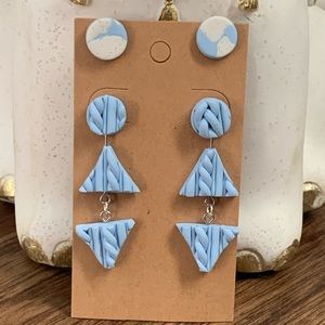 Baby Blue Polymer Clay Earrings